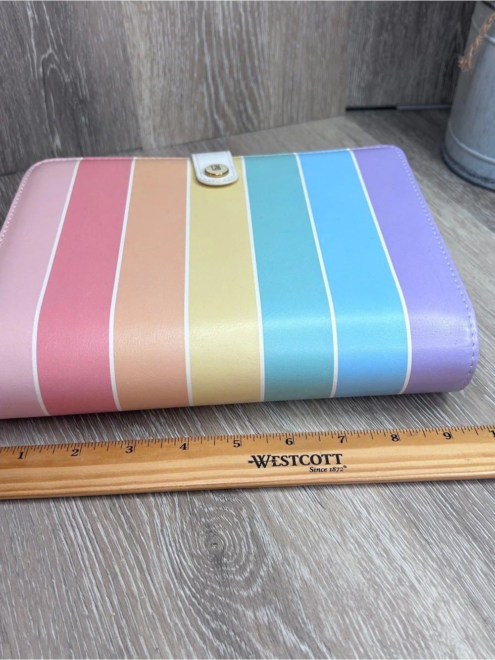 The Paper Studio 52 Agenda Rainbow-Striped Compact Planner Binder Organizer 6x8